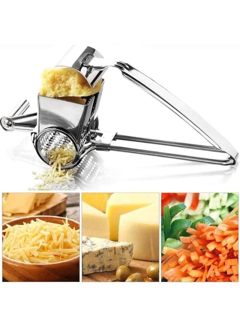 ChicAbode Rotary Cheese Grater - Stainless Steel Cylinder Grater for Shredding Cheese, Chocolate, Nuts & More, Easy to Clean & Dishwasher Safe - Image 3